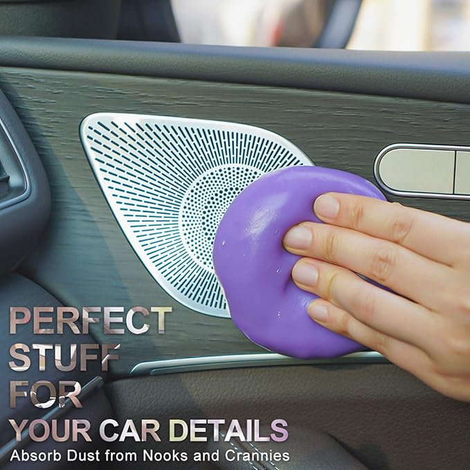 TICARVE 2Pack Cleaning Gel for Car Cleaning Putty Car Slime for Cleaning Car Detailing Putty Detail Tools Car Interior Cleaner Automotive Car Cleaning Kits Keyboard Cleaner Blue Purple (320g/11.2oz)