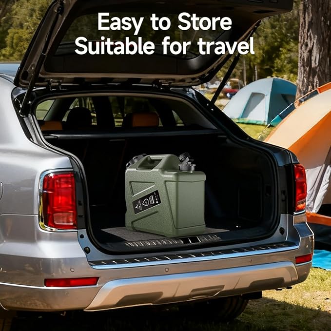 3.2GAL Camping Water Jug, Portable Water Storage Container with Spigot, Leak-Proof Lid & Dual Handles, Outdoor Water Tank for Camping, RV, Emergency Preparedness