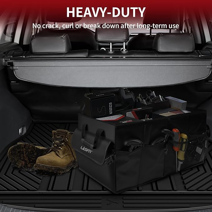 LASFIT Trunk Mats Fit for 2019-2025 Toyota RAV4 Hybrid and Gasoline (Not for Prime), All Weather Custom Fit TPE Cargo Liner, Black