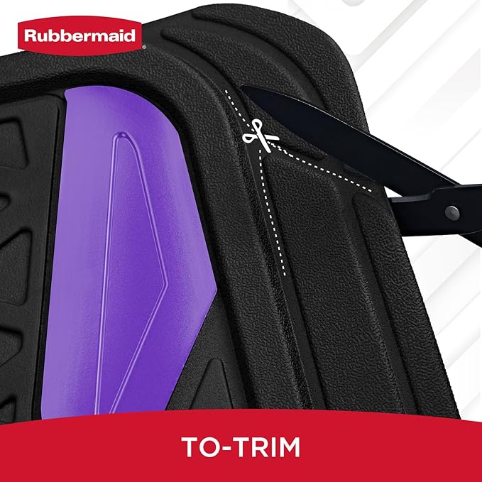 Rubbermaid Car Floor Mats Full Set,Premium Heavy Duty All-Weather Car Mats– Rugged Rubber with Brushed Aluminum Inserts, Universal Trim-to-Fit, Anti-Slip Backing for Cars, SUVs, Trucks & Vans - Purple