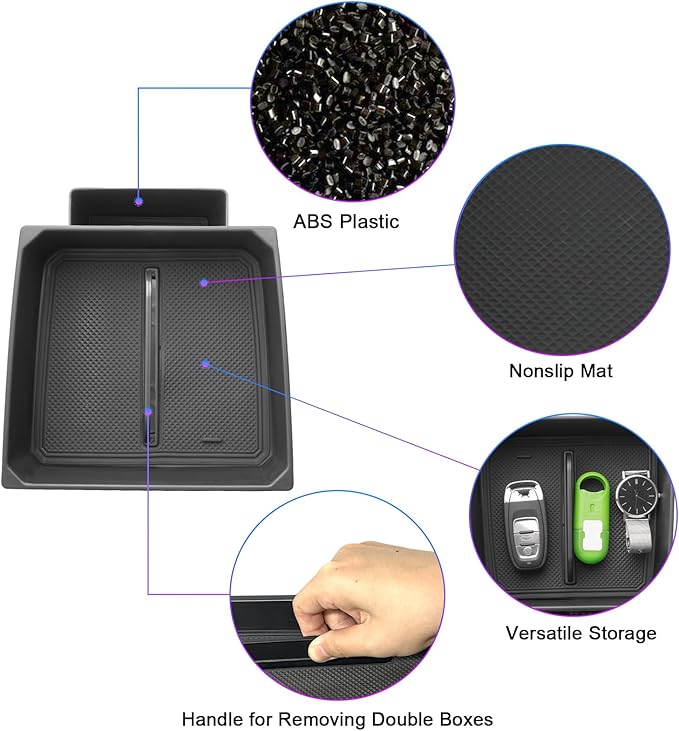 SXCY 2PCS for 2025 Chevy Colorado/GMC Canyon Center Console Organizer for Chevrolet Colorado Accessories 2023 2024 2025 Colorado Console Tray for 2025 Canyon Console Organizer(Double-Deck Design)