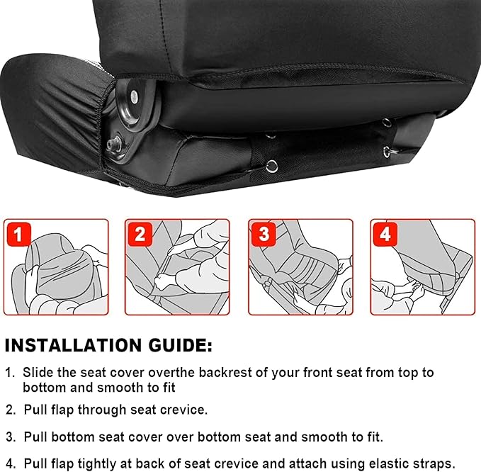 GIANT PANDA Front Seat Cover for Nissan, Leather Seat Protectors Custom Fit Nissan Rogue Altima Sentra Versa Kicks Frontier Murano Pathfinder Maxima (Red+Black)