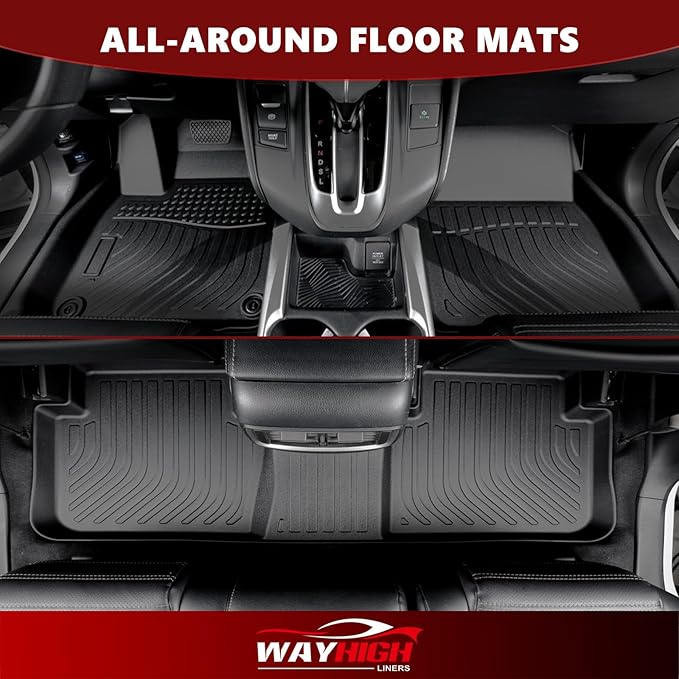 Wayhigh-for Toyota Camry 2007-2011 (Fit for CE/LE/SE/XLE) Gas Only All Weather Floor Mats and Cargo Liner Set TPE Car Mats Waterproof Anti-Slip Rubber Trunk Liner Camry Accessories