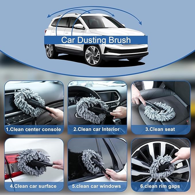 Viewsun Windshield Cleaner Tool, 15Pcs Car Interior Cleaning Kit, Detailing Kit Cleaner, Detailing Brush, Cleaning Gel, Inside Cleaning Supplies Accessories for Trucks, SUVs, RVs Window