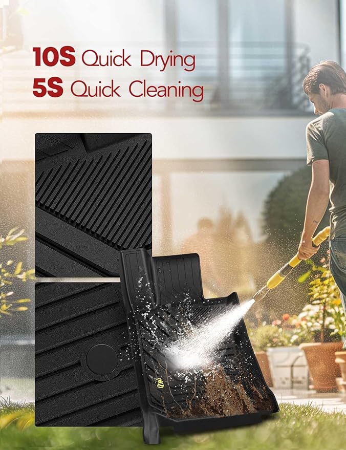 YHTAUTO Floor Mats Fit 2019-2024 BMW 3 Series, TPE All Weather Car Mats Waterproof Anti-Slip Odorless Floor Liner, Interior Car Accessories Front & 2nd Row Liner