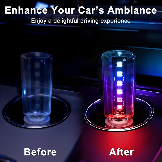 13-in-1 Car USB Night Light - Touch Dimmable LED Filament Lamp with 13 Modes & 7 Colors, USB Interior Lights for Car, Truck, Party, Camping, Holiday, Bedroom, Desktop（2Pcs）