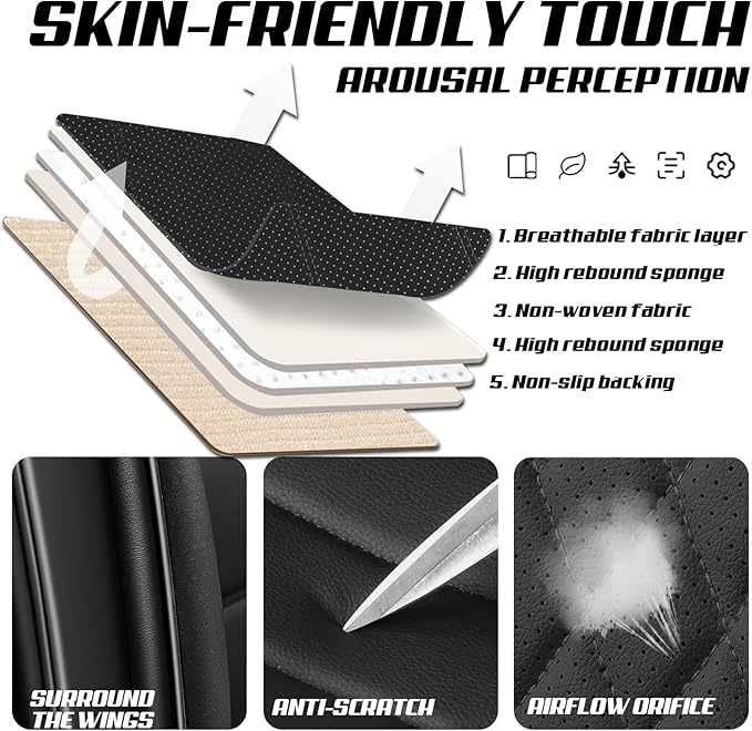 Seat Cushion Cover Custom Fit for Toyota Venza 2009-2025 Waterproof Leather Seat Protectors Soft Touch, Compatible Airbag Auto Interior Covers (Full Set, Classic Black)