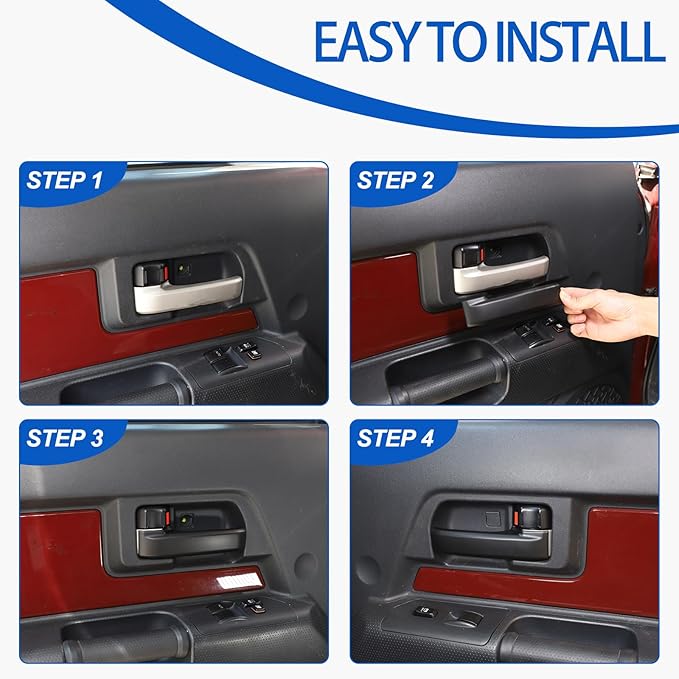 Compatible with Toyota FJ Cruiser 2007-2021 Car Inner Door Handle Cover, ABS Interior Door Grab Handle Protector Trim Cover Protection Accessories, 2PCS (Matte Black)