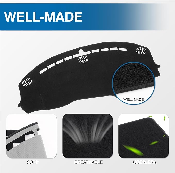 KUST Car Dash Cover for Dodge Challenger 2015-2022 2023 2024 Left Hand Driving Non-Slip Dashboard Cover Interior Accessories for Dodge Challenger Custom Fit Dash Mat Sunshade No Glare Black