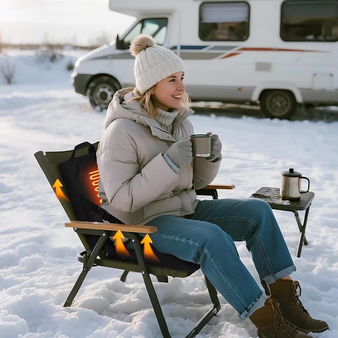 Portable Heated Seat Cushion 10000mAh Heated Stadium Seat Cushion Foldable Heated Seat Pad 3-Level Adjustable Temperature USB Powered and Lightweight for Outdoor Camping (Power Bank Included)