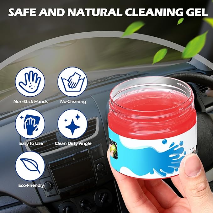 12 Pack Car Cleaning Gel Detailing Cleaner Putty Auto Clean Dust Mud Tools Accessories Kit for Car Interior Air Vent Dashboard Keyboard Home Office(Colorful)
