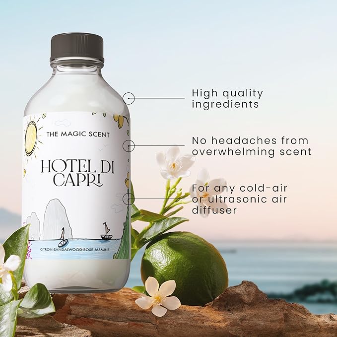 The Magic Scent Hotel Di Capri Hotel Scent Diffuser Oil - Cold-Air & Ultrasonic Fragrance Oil for Diffuser Inspired by Capri, Italy - Essential Oils for Diffusers Aromatherapy (500 ml)
