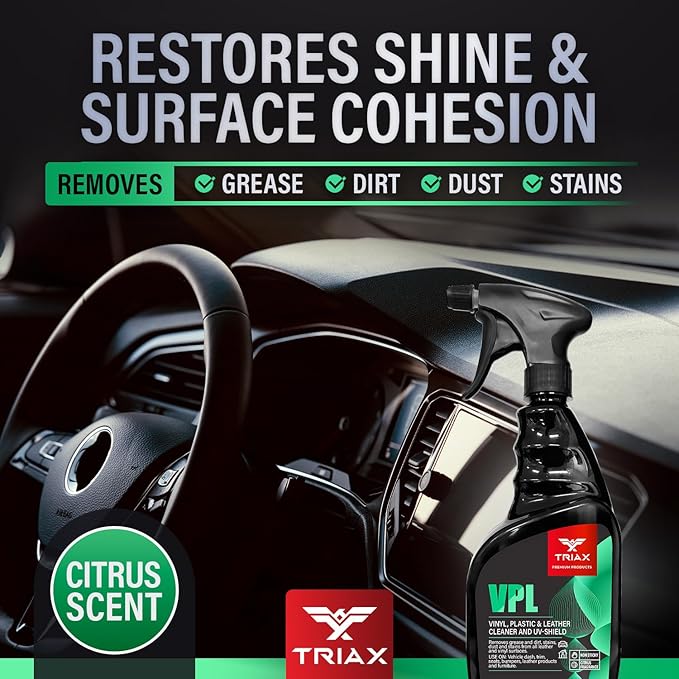 Triax Vinyl, Plastic & Leather VPL Premium Cleaner with UV Shield, Leather Scent (23 Ounce)