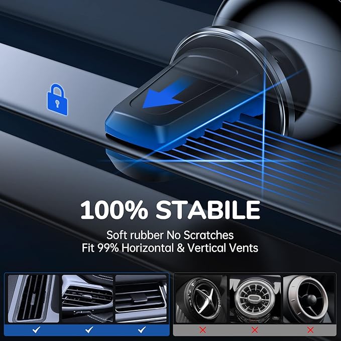 SYNCWIRE Magnetic Phone Holder for Car, Super Strong Magnet Phone Holder Mount Air Vent 360° Rotatable Cell Phone Holder Mount for Car Compatible iPhone 17 16 15 14 13 12 11 Pro Max, X XS XR,Android