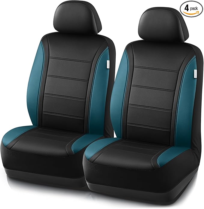 Road Comforts Leather Seat Covers, Breathable Car Seat Covers Front Seat for Men,Airbag Compatible, Automotive Seat Covers Set Universal Fit Most Cars,Vans,Truck,SUV