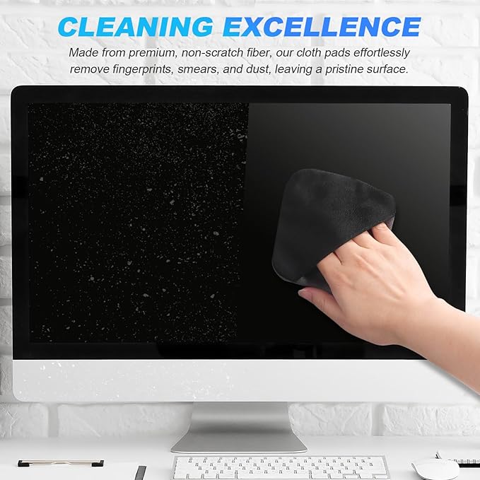 2Pcs Car Screen Cleaner, 4in Microfiber Auto Dashboard Touch Screen Wipes Cleaner for LCD Display, Foldable Square Cloth Cleaning Pad, Interior Car Protector Accessories