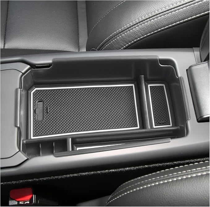 SXCY for 2018-2024 2025 XC40 Center Console Organizer for Volvo XC40 Accessories 2024 2025 XC40 Center Console Tray 2024 XC40 Armrest Console Organizer(White Mats)
