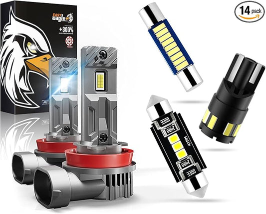 EASY EAGLE Super Bright LED Interior Lights, H11 High Low Beam, 14 Pcs Light Bulbs Combo for Chevy Silverado 2007 2008 2009 2010 2011 2012 2013 All Models