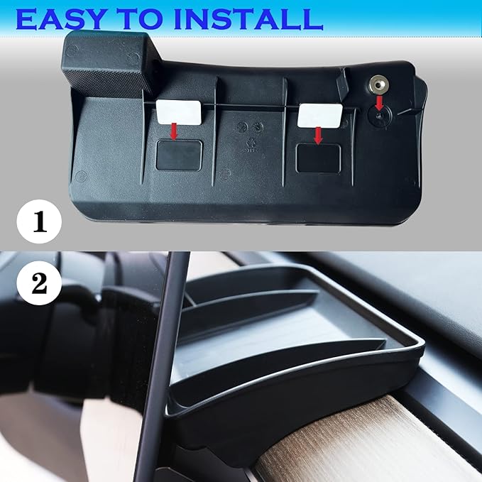 yhcdsea for 2017-2023 Tesla Model 3 and 2020-2024 Tesla Model Y Center Console Organizer Behind Screen Storage Box Dashboard Hidden Tray Interior Accessories(2017-2023 M3/2020-2024 My)