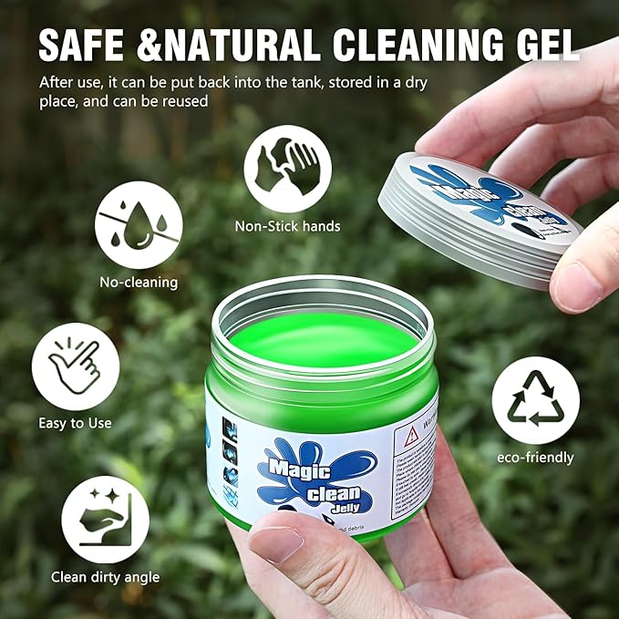 DNA MOTORING Car Cleaning Gels Auto Detailing Tools Cleaning Putty Car Interior Cleaner, Car Jelly Cleaner, Keyboard Cleaner, Car Cleaning Supplies Car Gifts for Men Women,Green, TOOLS-00255