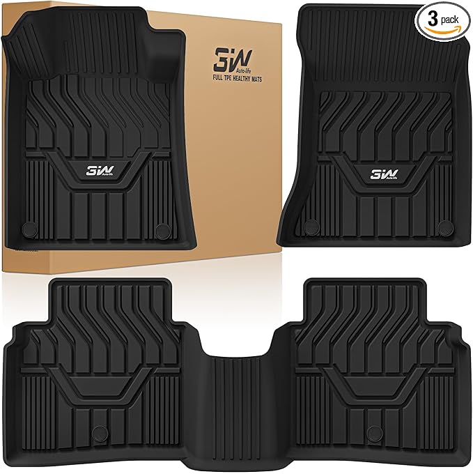 3W Floor Mats Custom Fit for Nissan Altima 2019-2023 2024 2025, TPE All Weather Accessories Custom Fit Floor Liner for Nissan Altima 1st and 2nd Row Full Set Car Mats