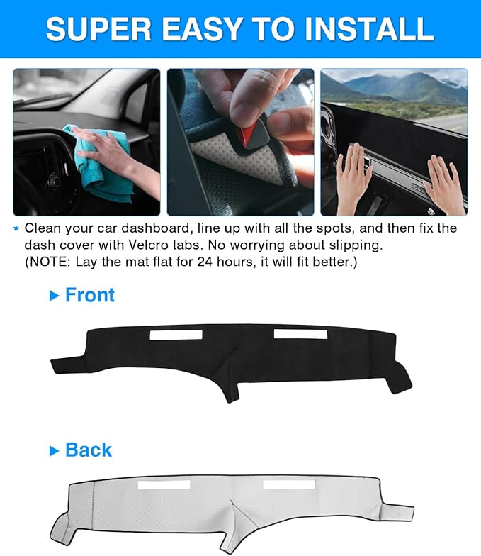 Autorder Dashboard Cover Mat Fit for 1973-1980 Chevy Chevrolet C10 C20 C30 K10 K20 K30 Suburban/1973-1978 GMC C15 C25 C35 K15 K25 K35 Accessories Dash Cover Flannel Sunshade Glare UV Rays Protector