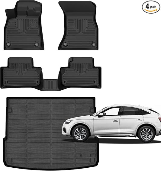 for Audi Q5/SQ5 Floor Mats 2025 2024 2023 2022 2021 2020 2019 2018 (Not for Q5 PHEV Models),Car Mats for Audi Q5/SQ5 All Weather Floor Mats Cargo Liner Accessories 2018-2025