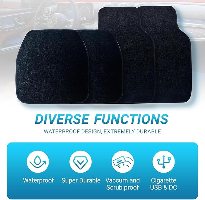 Starlinkmats Mats, Starlinkmats LED Car Floor Mats, Starlight Floor Mats for Cars, Black Automotive Carpet, App Control Car Mats，Waterproof and Washable, Creates a Romantic Atmosphere for Dates