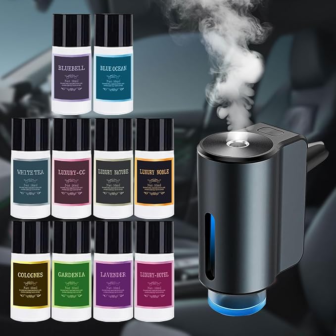 Car Air Freshener Refill Cologne Aromatherapy Oil 10 PCS, Essential Oils Mixed Fragrance Set for Car Diffusers (No Diffuser Included)