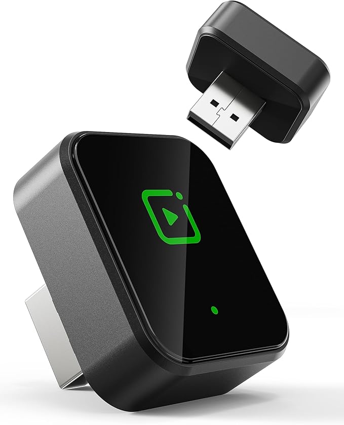 Upgraded CarPlay Wireless Adapter for iPhone, Converts Wired to Wireless Carplay Adapter Dongle, Plug & Play, Auto Connect, Mini Size, Zero Latency, Compatible with Vehicles 2016+& iPhone(Deep Grey)