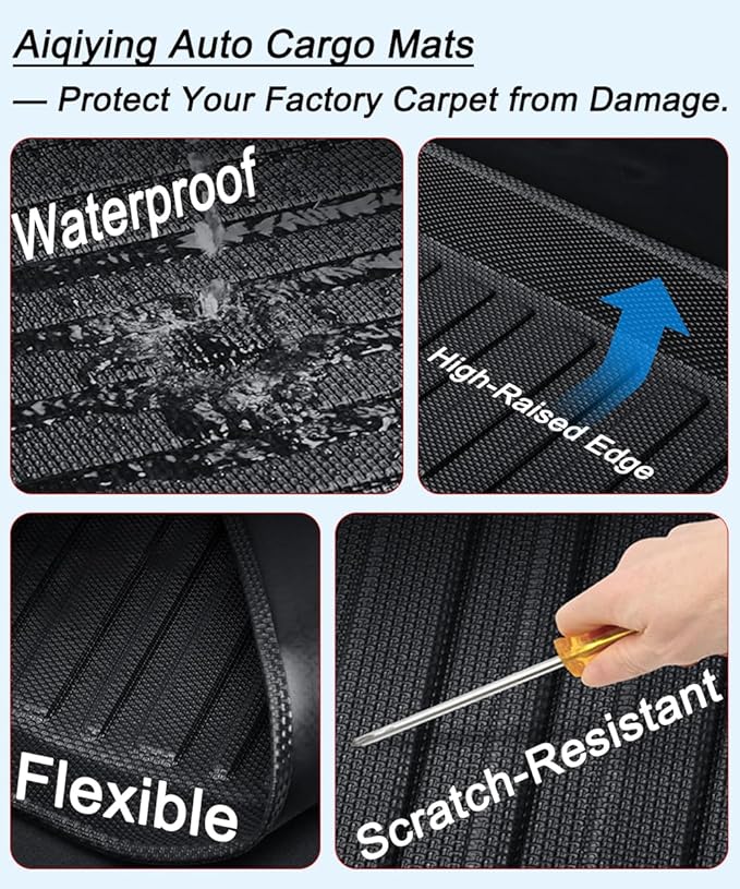 All Weather Rear Cargo Liners Trunk Tray Mats Protector Compatible with 2018-2025 Honda Accord Models, 3D Waterproof Durable Odorless Flexible TPO Accessories Custom Fit