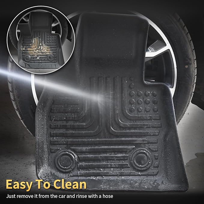 Floor Mats & Cargo Liner for Mazda 3 FWD 2019-2025 (Hatchback Only) All Weather Automotive TPE Liners Set Anti-Slip Waterproof Floor Liners Accessories (Car Mats+Trunk Mat) Black