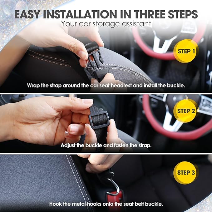 White Diamand Car Handbag Holder Between Seats Bling Crystal Car Storage Bag Large Capacity Purse Phone Ipad Automotive Consoles Organizer Safe Barrier of Backseat Pet Kids