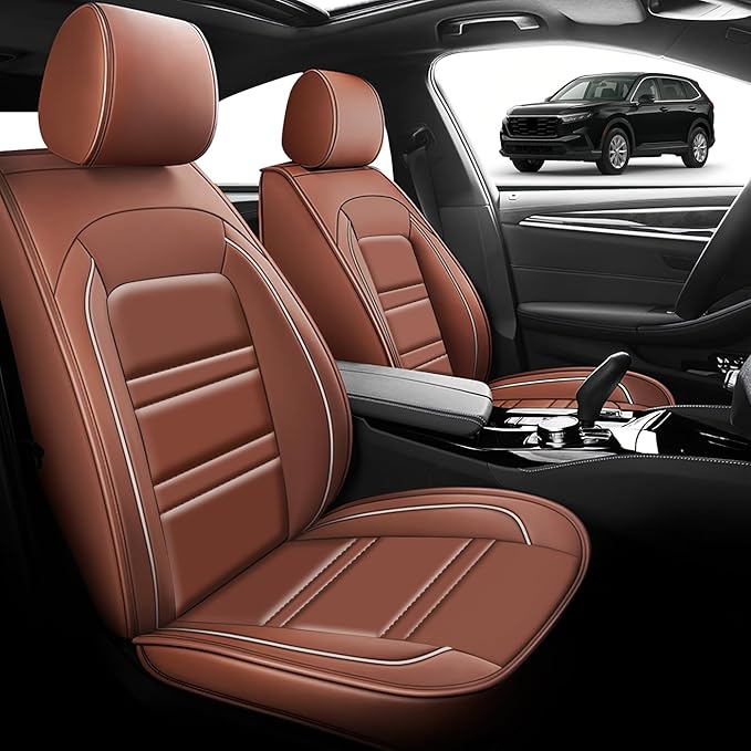 Seat Cover for Honda cr-v 2003-2025 | Car Seat Covers Front Seats, Waterproof Seat Protectors, Automotive Front Seat Covers (Front Seat, Coffee)