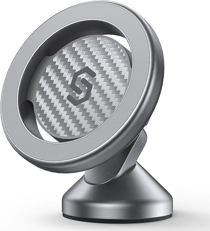 SYNCWIRE for MagSafe Car Mount - Kevlar Material Magnetic Phone Holder for Car Dash,360° Rotation Strong Magnets Car Phone Holder Compatible iPhone 17 Pro Max Air 16 15 14 13, MagSafe Car Accessories