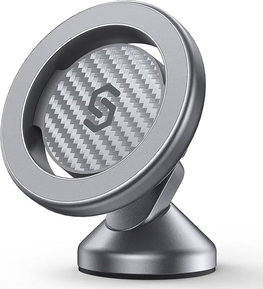 SYNCWIRE for MagSafe Car Mount - Kevlar Material Magnetic Phone Holder for Car Dash,360° Rotation Strong Magnets Car Phone Holder Compatible iPhone 17 Pro Max Air 16 15 14 13, MagSafe Car Accessories