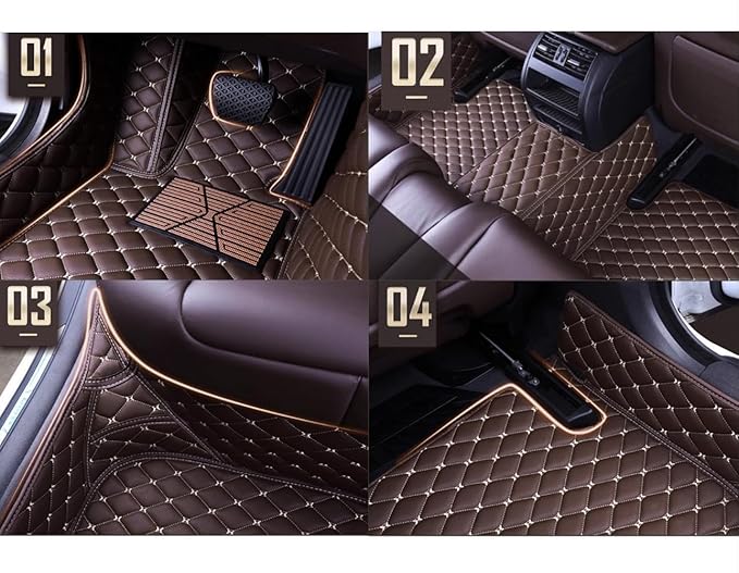 YaruicarCustom Car Floor Mats for 99.99% Sedan SUV Sports Car Men Women Protection Full Coverage Pads Anti-Slip Leather Floor Lining All Weather Car Floor Mats (Blue Black)