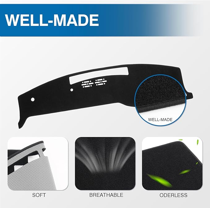 KUST Car Dash Cover Compatible with 2025-2026 Nissan Armada Dashboard Cover Dash Carpet Polyester Non-Slip Dash Protector Interior Accessories for Armada Custom Fit Dash Mat No Glare Black