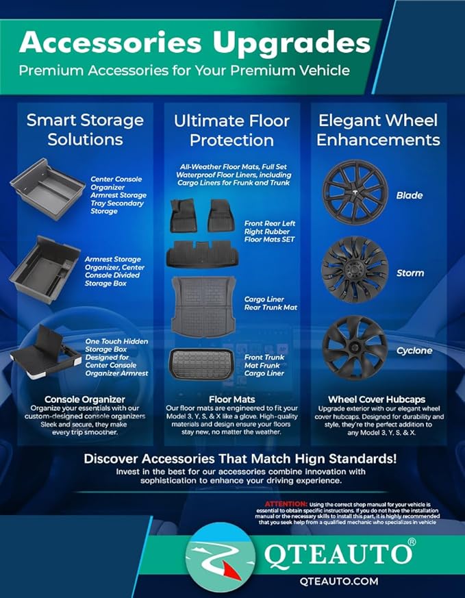 PM Auto Set of 3 All Weather Trunk Mats Cargo Liner for 2023-2025 Tesla Model 3 Highland, Model 3 Accessories 2025 2024 2023, Front and Rear Trunk Protection, TPE Material, Durable