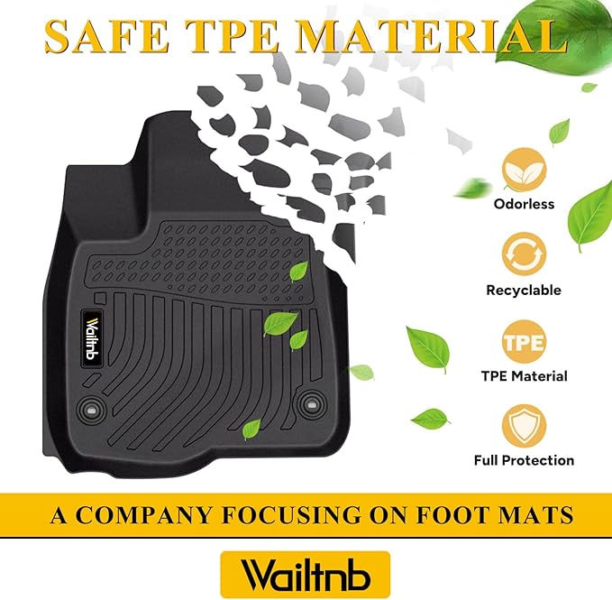 Wailtnb-Floor Mats & Cargo Mat Custom for Cadillac XT4 2019-2025 All Weather Protection TPE Rubber Waterproof Floor Liners XT4 Full Set Black Accessories