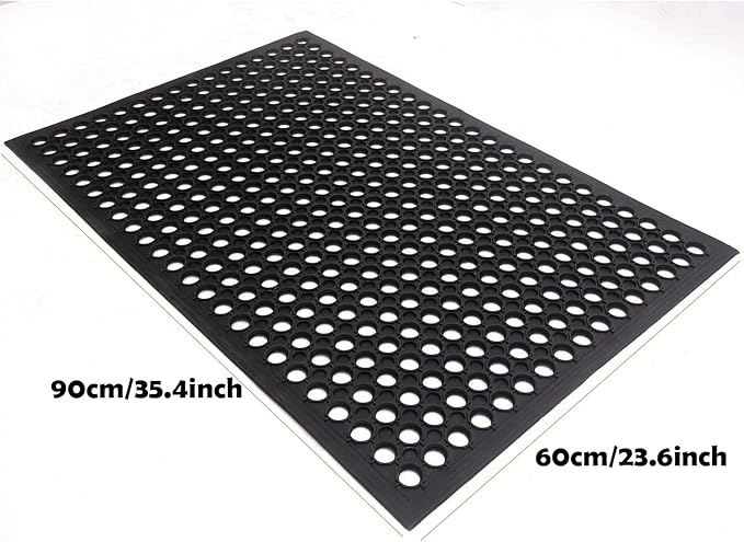 Uniboho Outdoor Rubber Floor Mats Anti Slip Commercial Resturant Kitchen Mat Rubber Drainage Mat 35x24 Inch Heavy Duty Door Mat for Garage Garden Indoor Outside Industral Pool Entrance Bar Wet Area