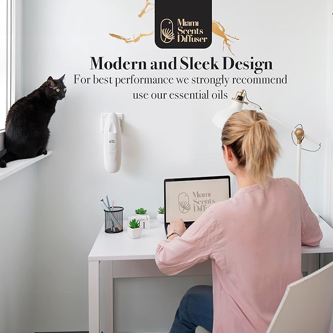 Plug in Wall Waterless Diffuser + Amalfi Hotel Essential Oils 4 Fl Oz Included Coverage Up to 500 SqFt Smart Bluetooth App Control Scent Air Machine for Home, Office and Spa Ideal for Aromatherapy.