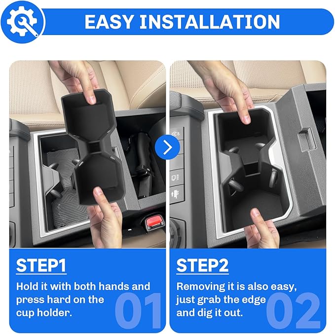 SXCY for 2025 2026 Toyota 4Runner Cup Holder Insert 2025 2026 4Runner Accessories TPE Cup Holder Limiter for 2026 Toyota 4Runner Console Drink Holder Adapter Non-Slip Drink Stopper Drink Stabilizer