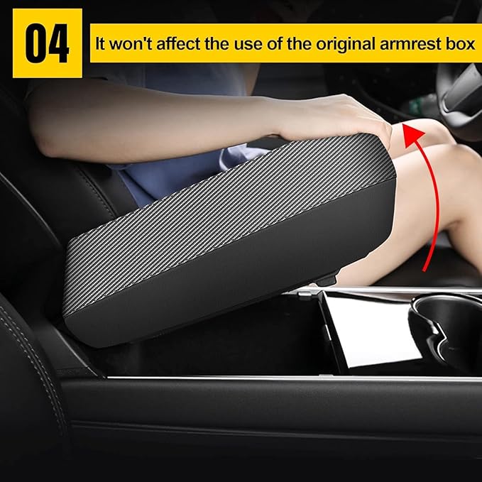 AOMSAZTO Armrest Covers for 2011-2019 Ford Explorer Carbon Fiber Carbon Fiber