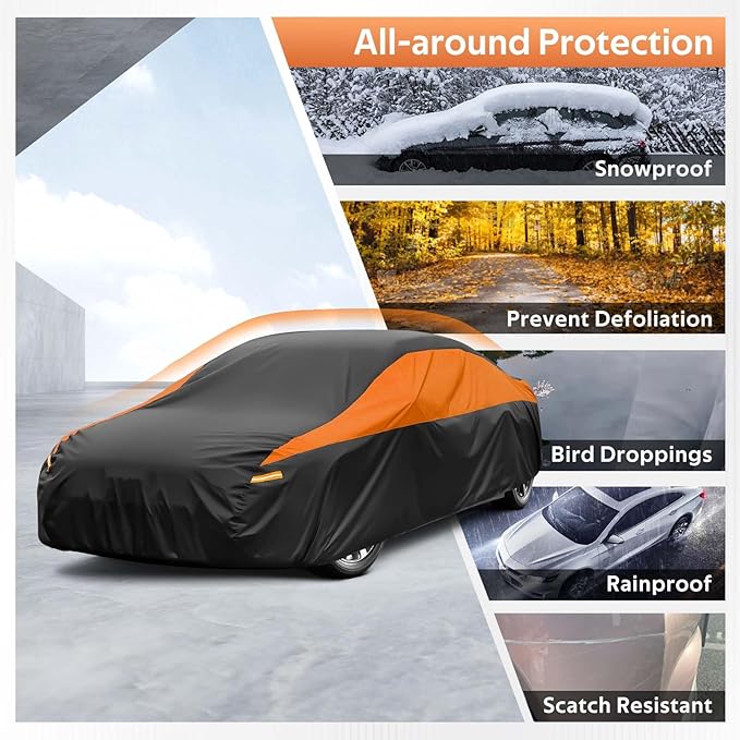 Car Cover Custom Fit Cube Waterproof All Weather for Automobiles, Lightweight Full Exterior Cover Outdoor Sun UV Rain Dust Snow Wind Protection.