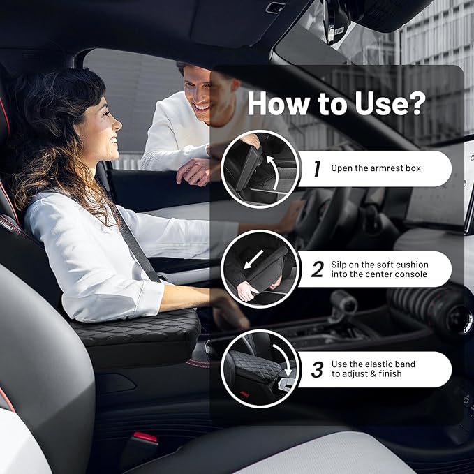 Autorder Center Console Cover for 2018-2022 2023 2024 BMW X3 Accessories Armrest Cushion Cover Nappa Leather Middle Console Covers X3 Console Cushion Pad Anti-Scratch