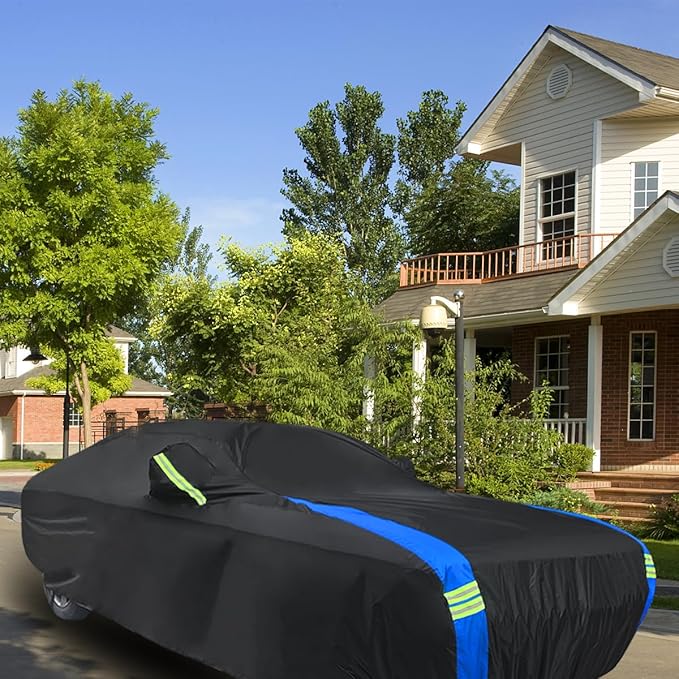 Avecrew Car Cover Waterproof All Weather for Dodge Challenger Automobiles, Outdoor Full Exterior Covers Fit 2008-2025 for Dodge Challenger with Windproof Strap