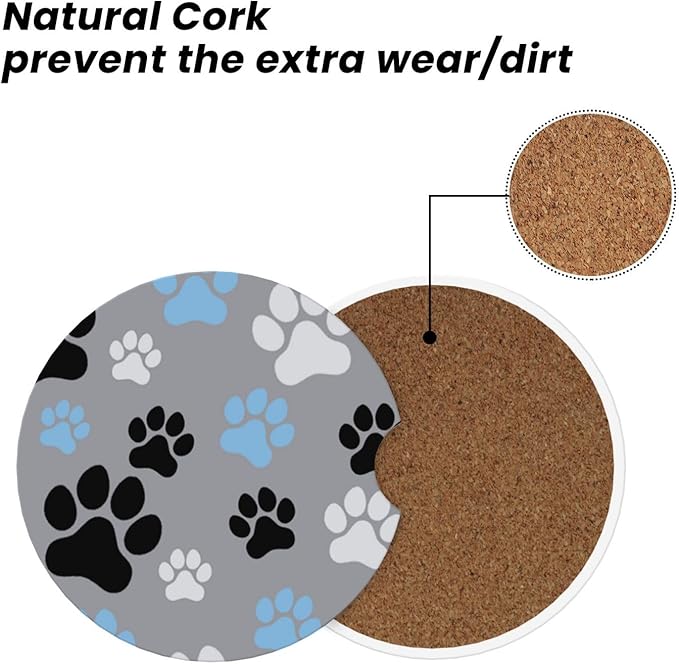 Paw Print Steering Wheel Cover Car Decor for Women