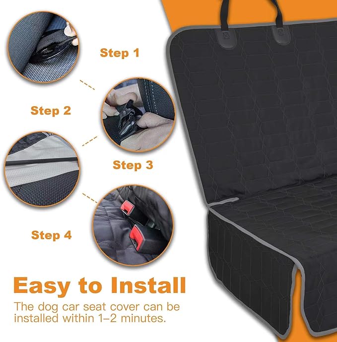 Dog Car Seat Cover for Back Seat,Washable Bench Seat Cover for Truck,Nonslip Backseat Cover Protector for F150/Ram1500/GMC Sierra/Toyota/Chevrolet Silverado,Car Seat Covers for Dogs