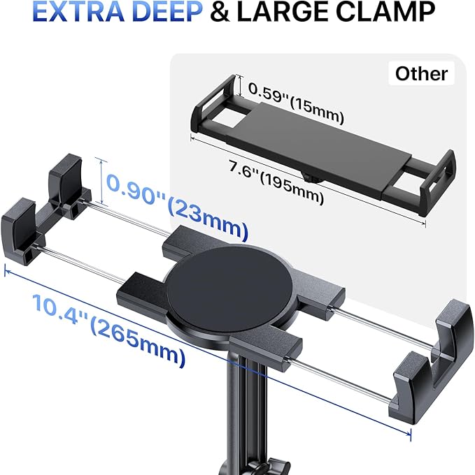 Miracase Cup Holder Tablet Mount for Car, [2025 Latest Upgraded] Adjustable Long Neck Car Tablet Holder Friendly Compatible with iPad, Pro, Air, Mini Samsung Galaxy Tab, All 6.1-12.9" Tab